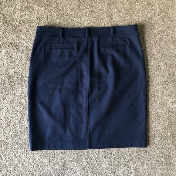 Anne Klein Skirt sz 12 Workwear Career Pencil Straight Pockets Navy Classic - Picture 7 of 13